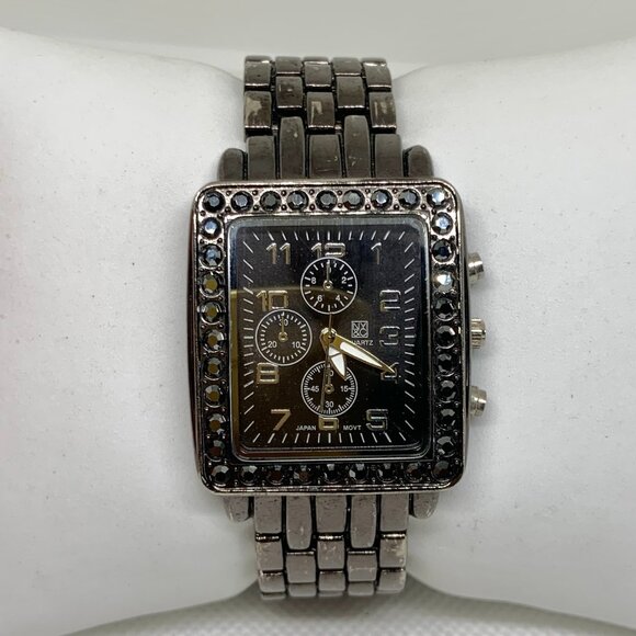 Ny & co black tone women watch quart analog 30mm case , bracelet size 7” running - Picture 1 of 8